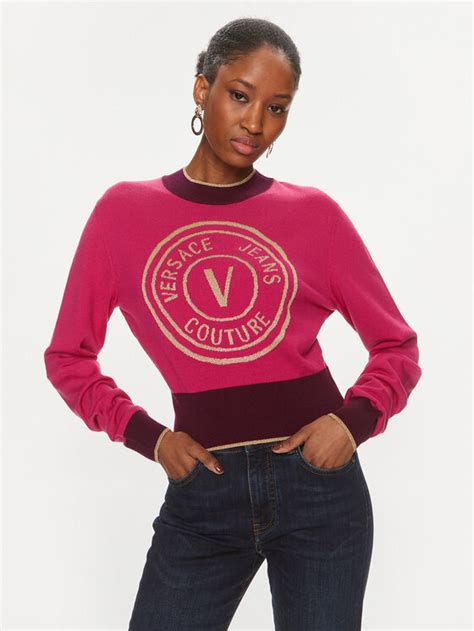 versace jeans couture maglione corto rosa|versace jeans black.